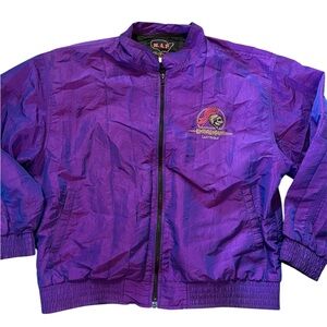 M.A.P. Purple Windbreaker Jacket Embroidered Excalibur Las Vegas Logo. Large